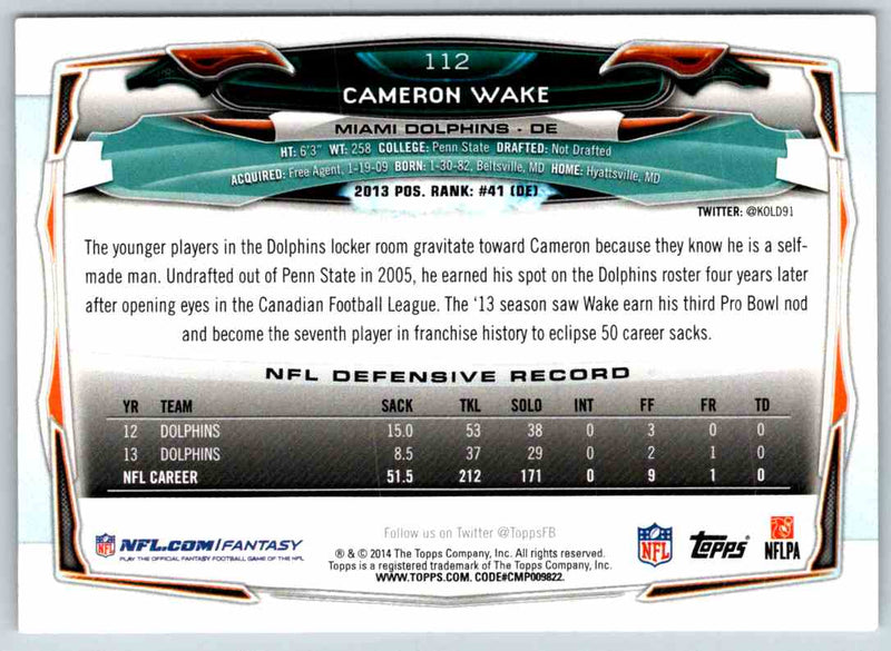 2014 Topps Cameron Wake