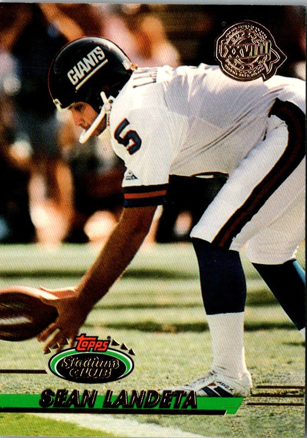 1993 Stadium Club Super Teams Bowl Sean Landeta #462