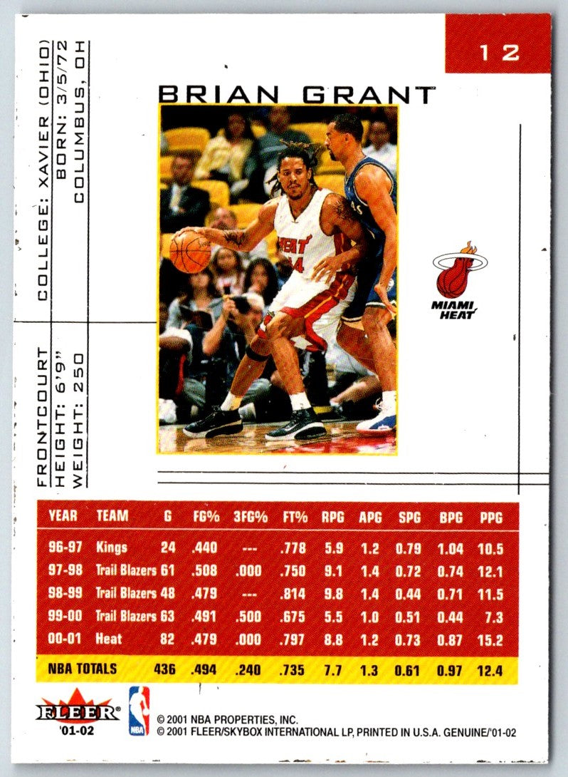 2001 Fleer Genuine Brian Grant