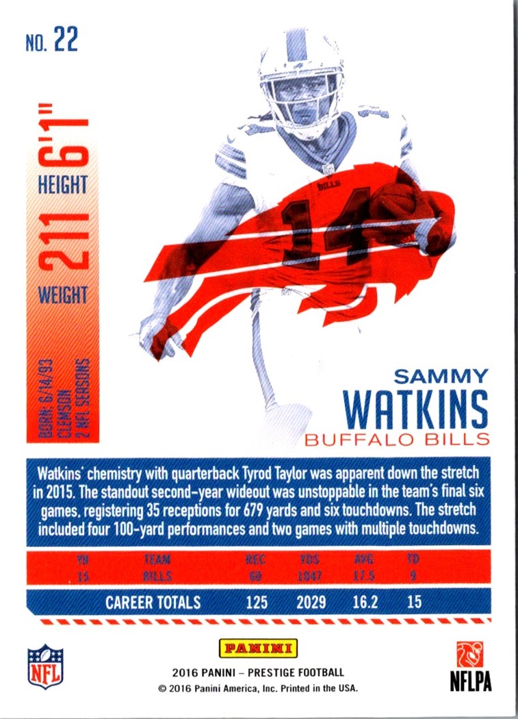 2016 Panini Clear Vision Sammy Watkins