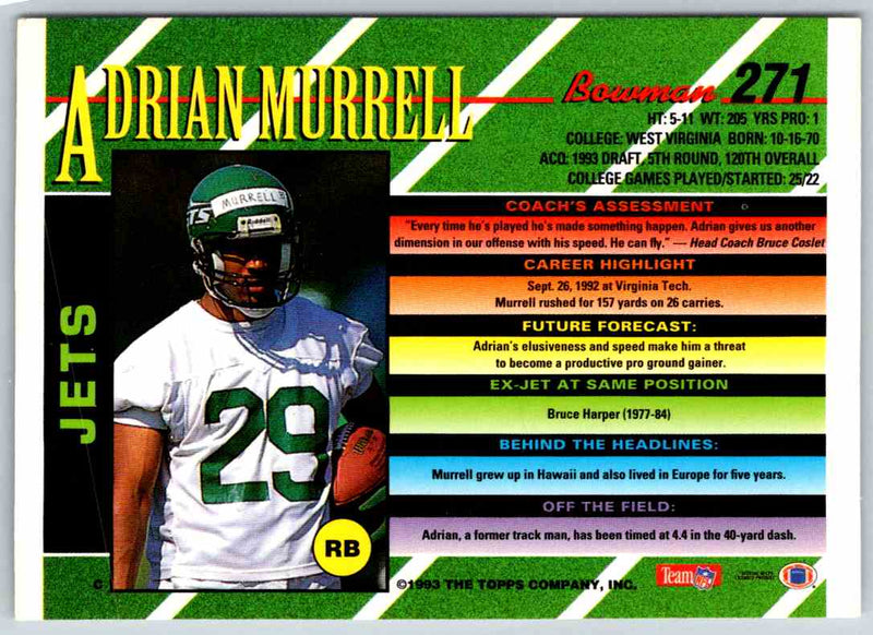 1993 Bowman Football Adrian Murrell