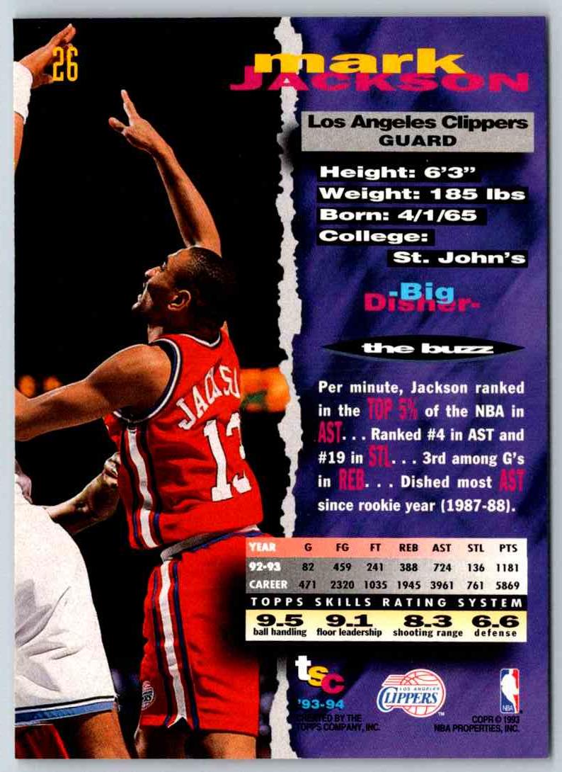 1992 Stadium Club Mark Jackson