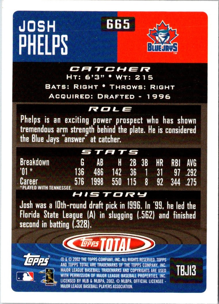 2002 Topps Total Josh Phelps