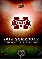 2014 Upper Deck Conference Greats Mississippi State Team Schedule #89