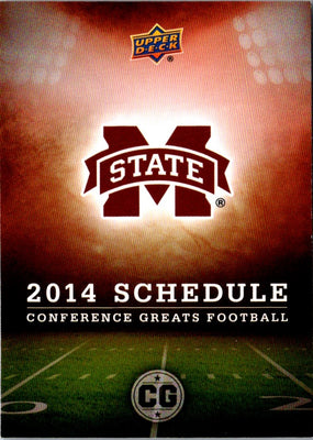2014 Upper Deck Conference Greats Mississippi State Team Schedule #89