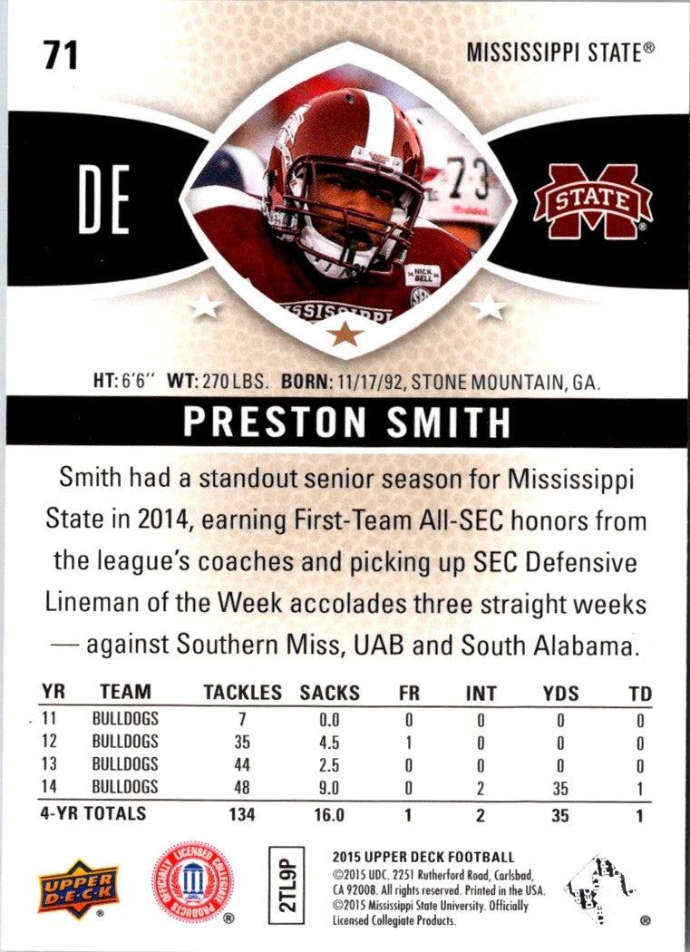 2015 Upper Deck Preston Smith