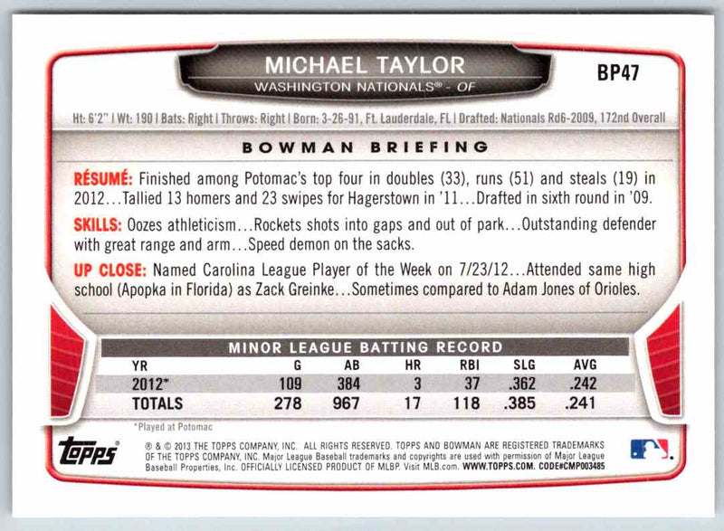 2013 Bowman Michael Taylor