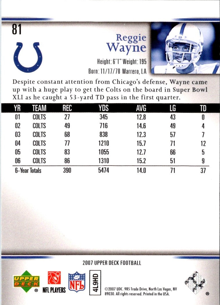 2007 Upper Deck Reggie Wayne