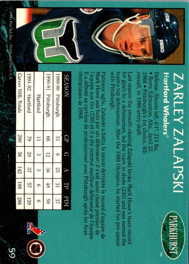 1992 Parkhurst Zarley Zalapski