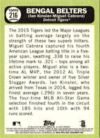 2016 Topps Heritage Bengal Belters (Ian Kinsler /Miguel Cabrera) #216