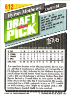 1993 Topps Byron Mathews #612 Rookie