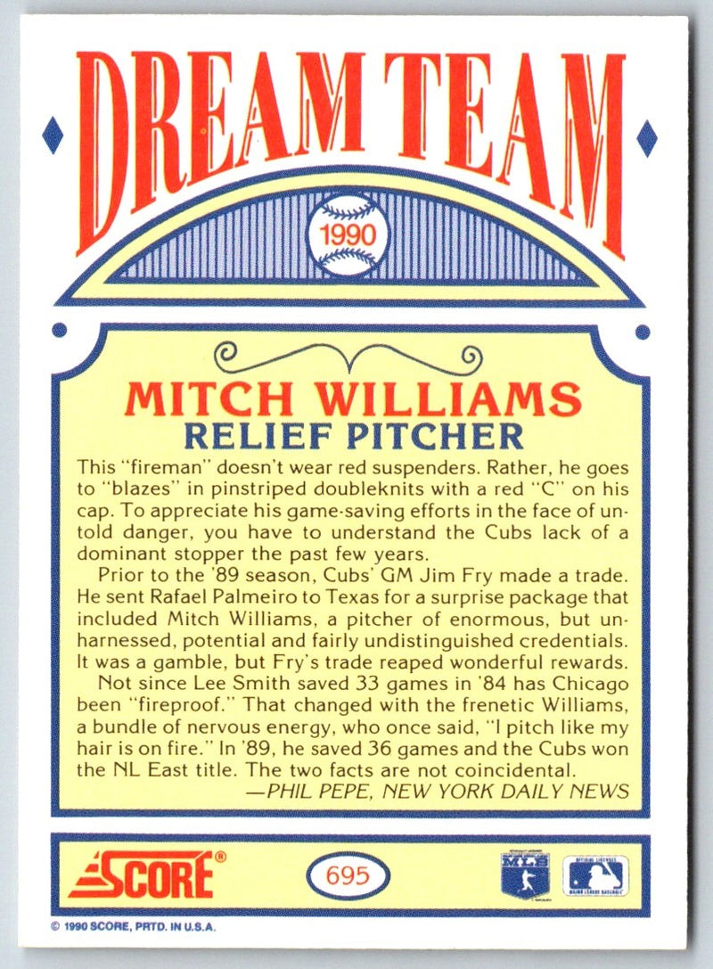 1990 Score Mitch Williams