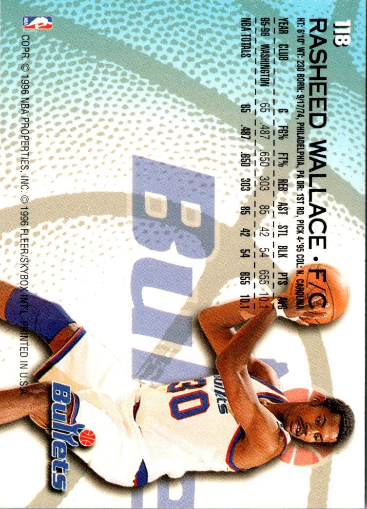 1996 Fleer Rasheed Wallace