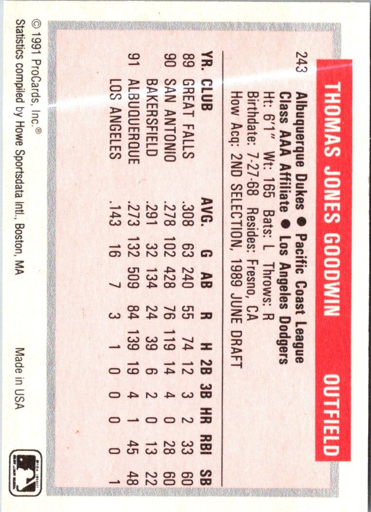1991 ProCards Tom Goodwin
