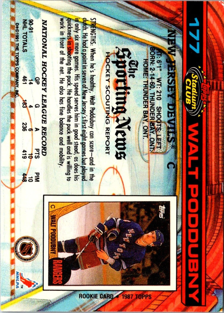 1991 Stadium Club Walt Poddubny