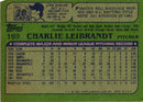 1982 Topps Charlie Leibrandt
