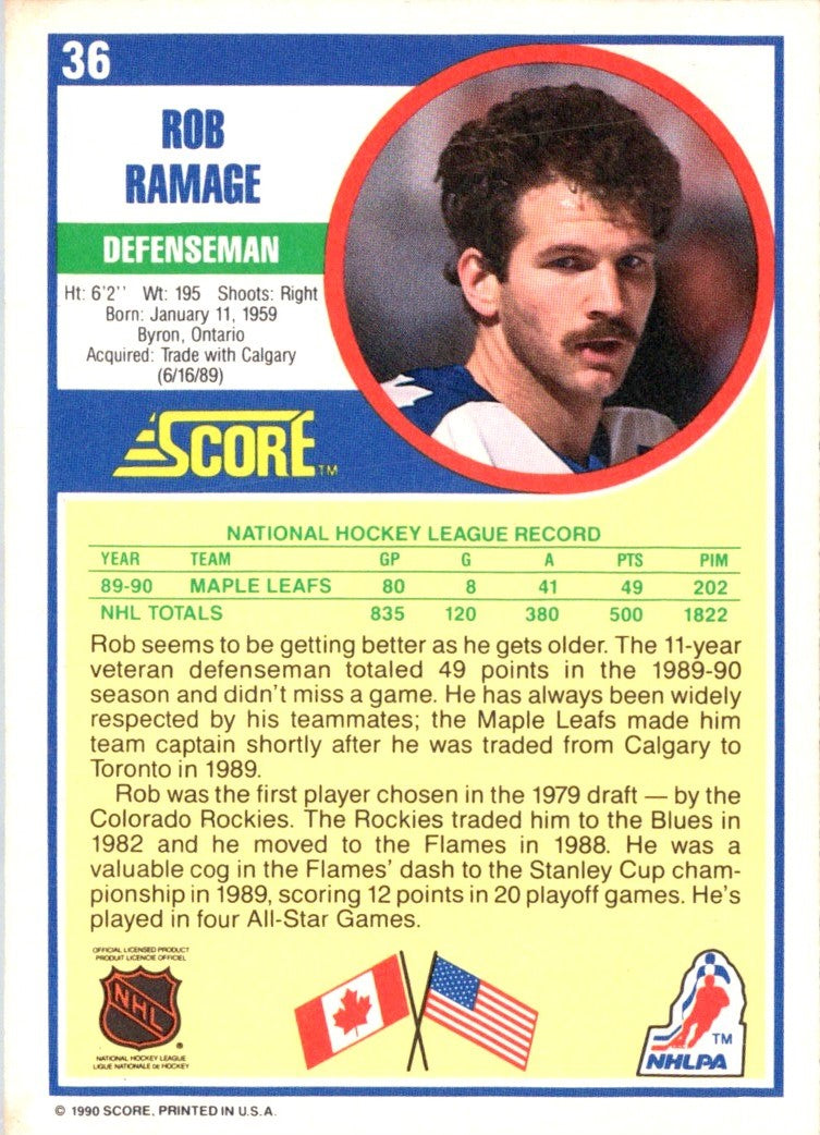 1990 Score Rob Ramage