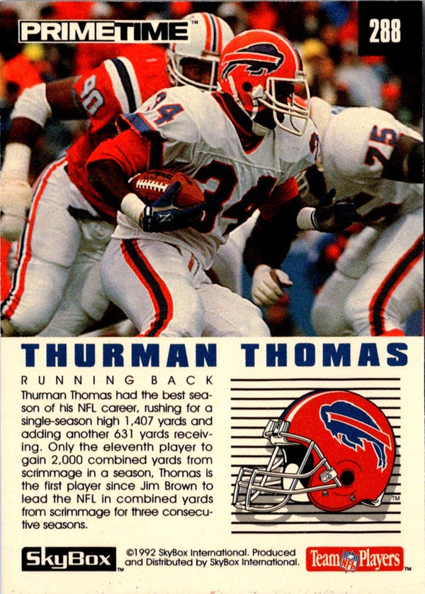 1992 SkyBox Primetime Thurman Thomas #034