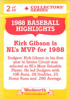 1989 Topps Woolworth Baseball Highlights Kirk Gibson #2