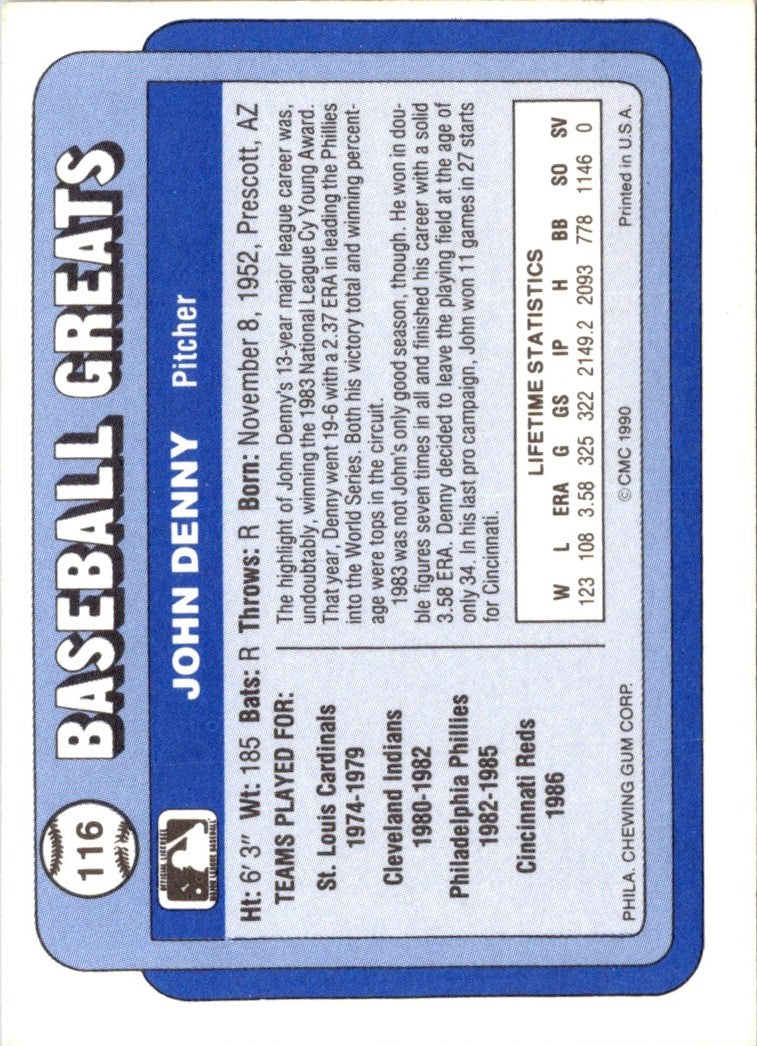 1990 Swell Baseball Greats John Denny