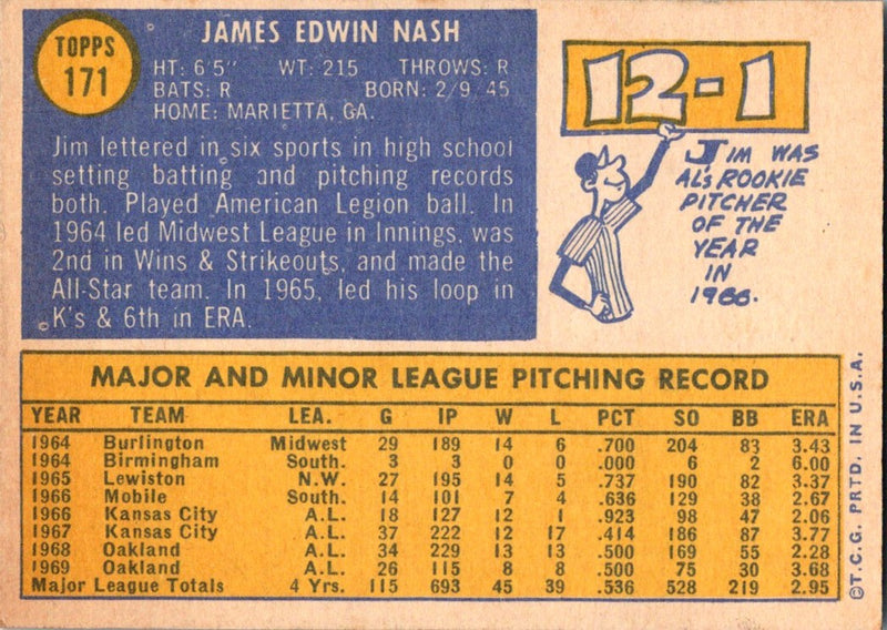 1970 Topps Jim Nash