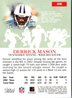 2003 Topps Pristine Derrick Mason #28