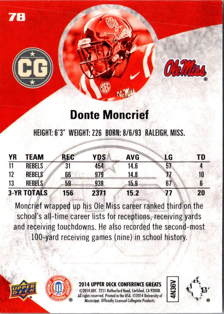 2014 Upper Deck Conference Greats Donte Moncrief