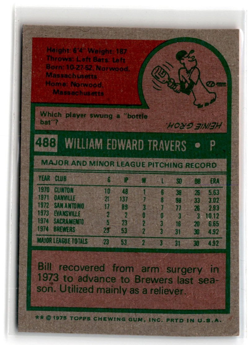 1975 Topps Bill Travers