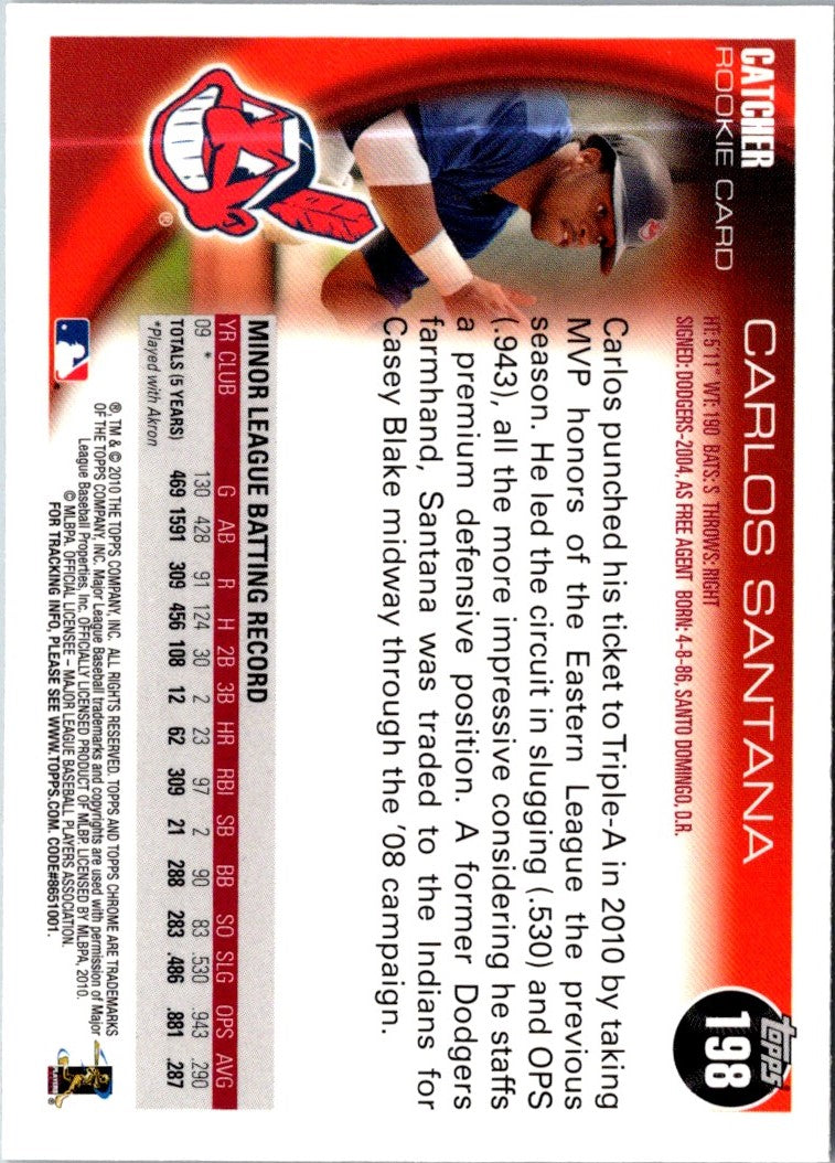 2010 Topps Chrome Carlos Santana