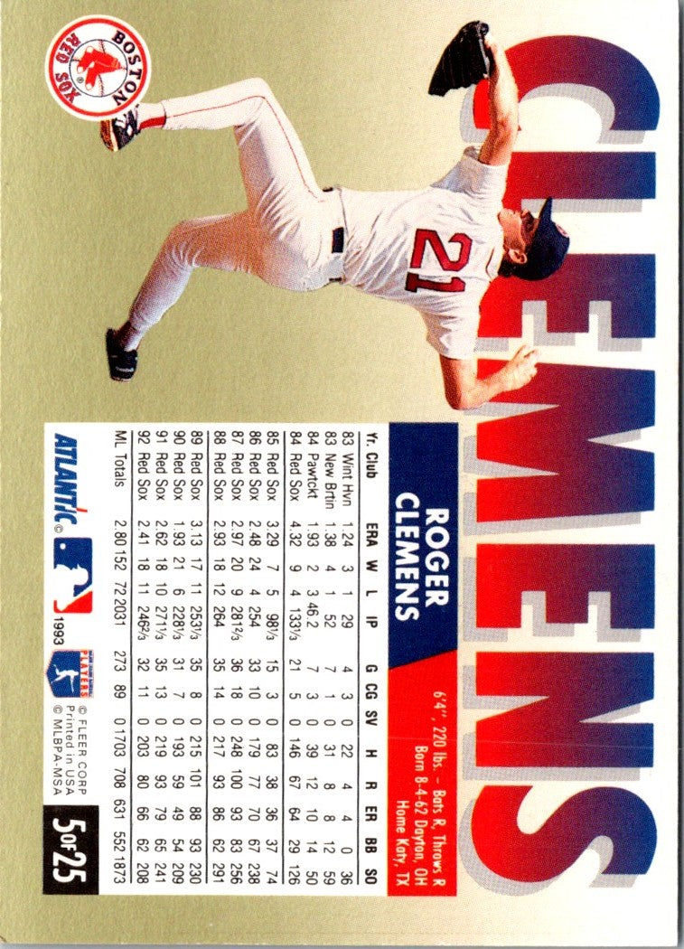 1993 Fleer Atlantic Roger Clemens