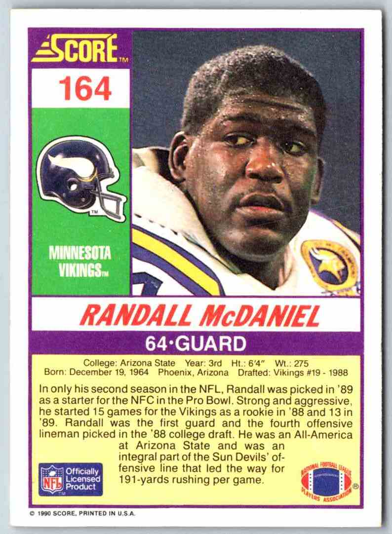 1990 Score Randall McDaniel