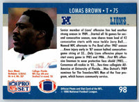 1990 Pro Set Lomas Brown #98