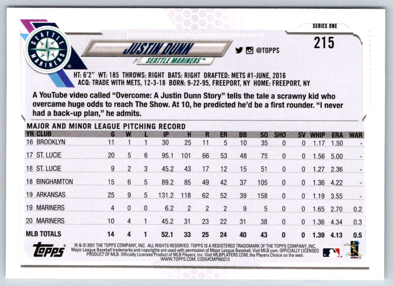 2021 Topps Justin Dunn