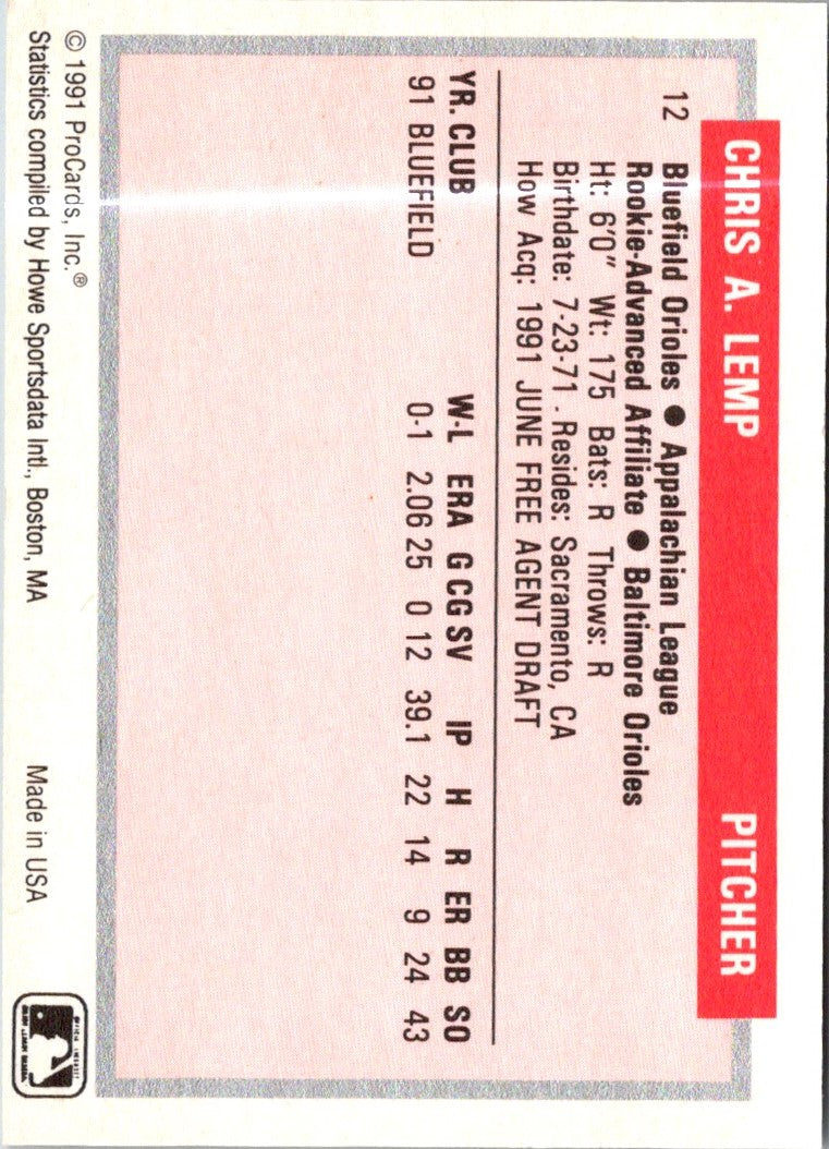 1991 ProCards Chris Lemp