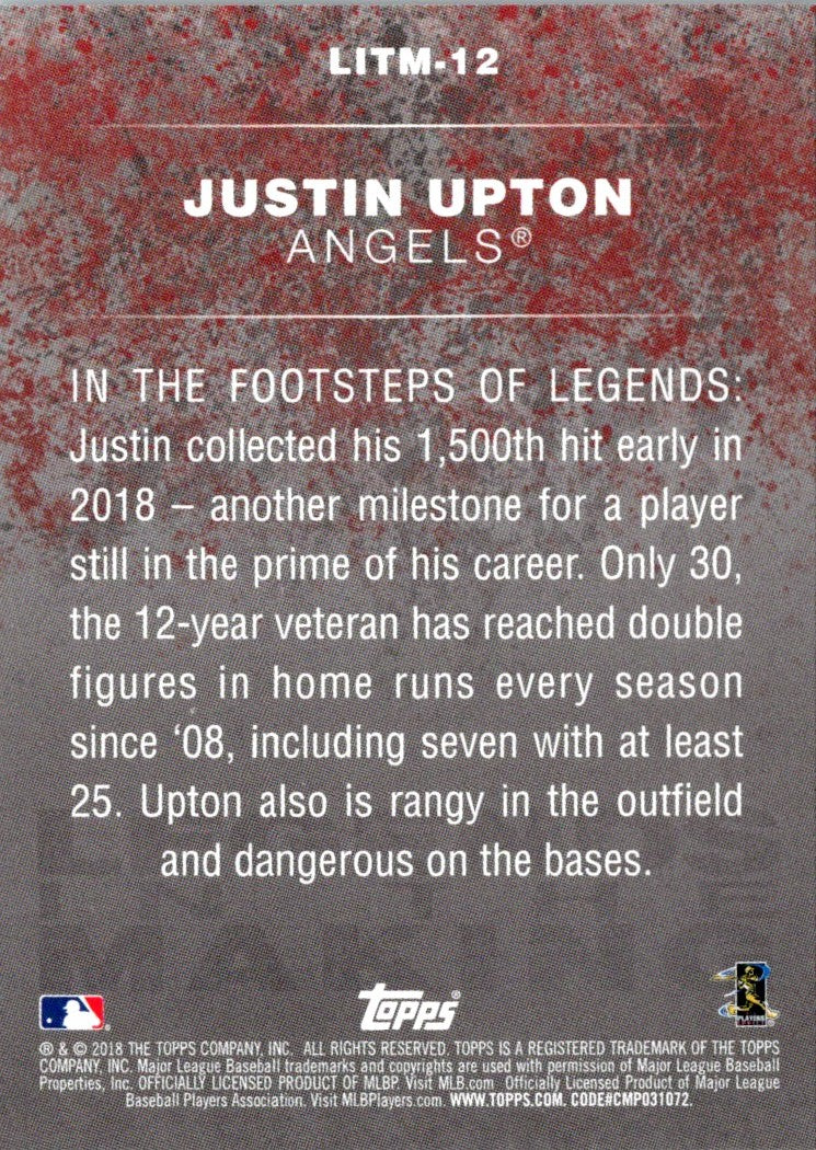 2018 Topps Update Legends in the Making Justin Upton