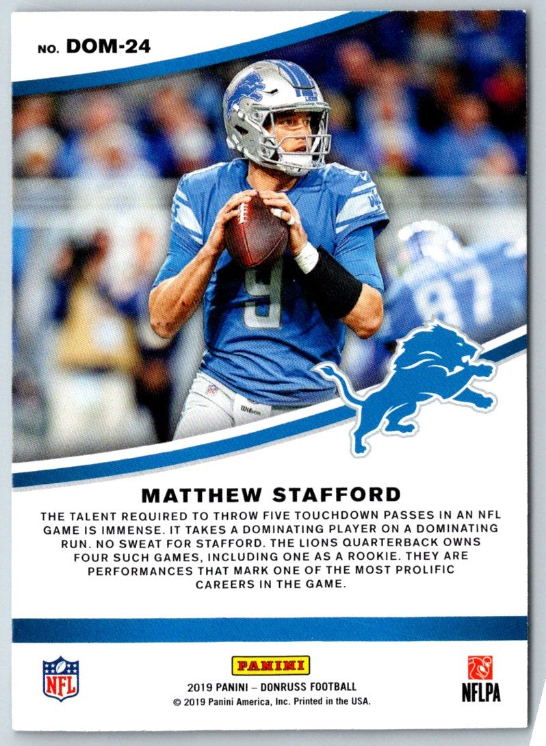 2018 Donruss Dominators Matthew Stafford