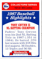 1988 Topps Woolworth Baseball Highlights Tony Gwynn #12