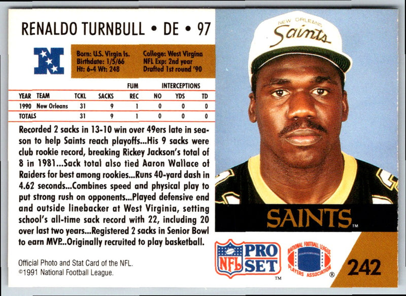 1991 Pro Set Renaldo Turnbull