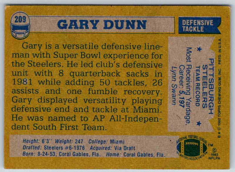 1982 Topps Gary Dunn