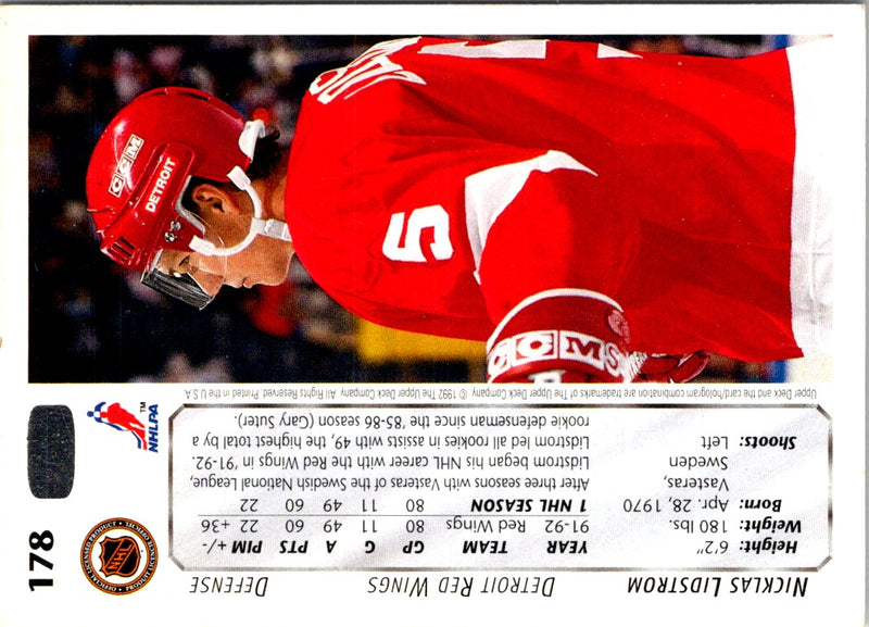 1992 Upper Deck Nicklas Lidstrom