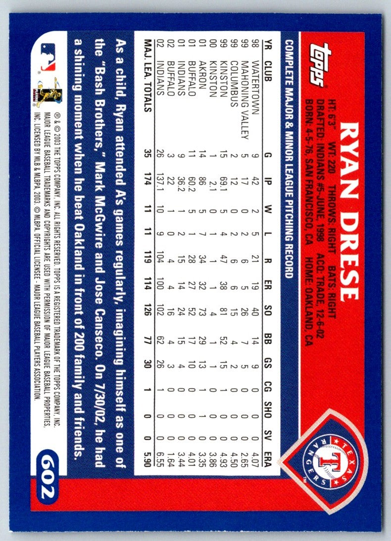 2003 Topps Ryan Drese