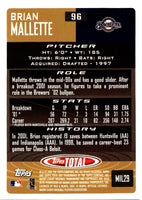 2002 Topps Total Brian Mallette #96 Rookie