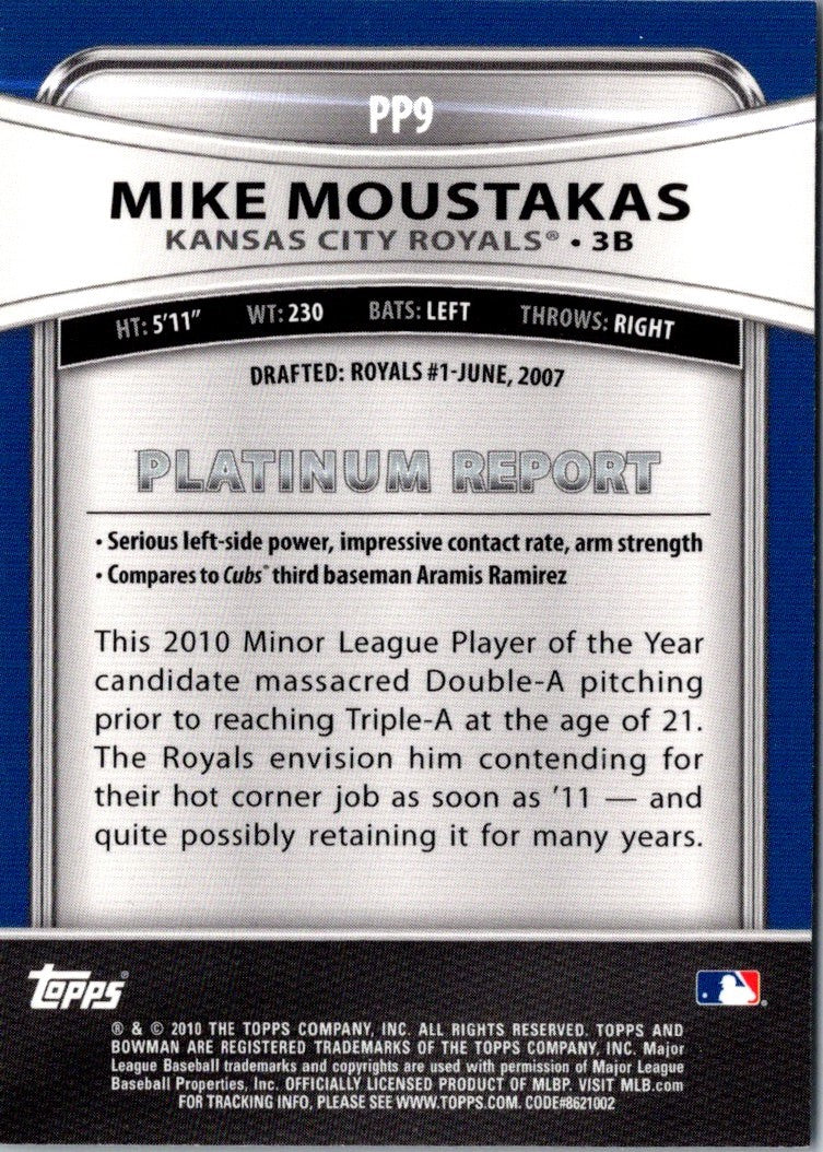 2010 Bowman Platinum Prospects Mike Moustakas