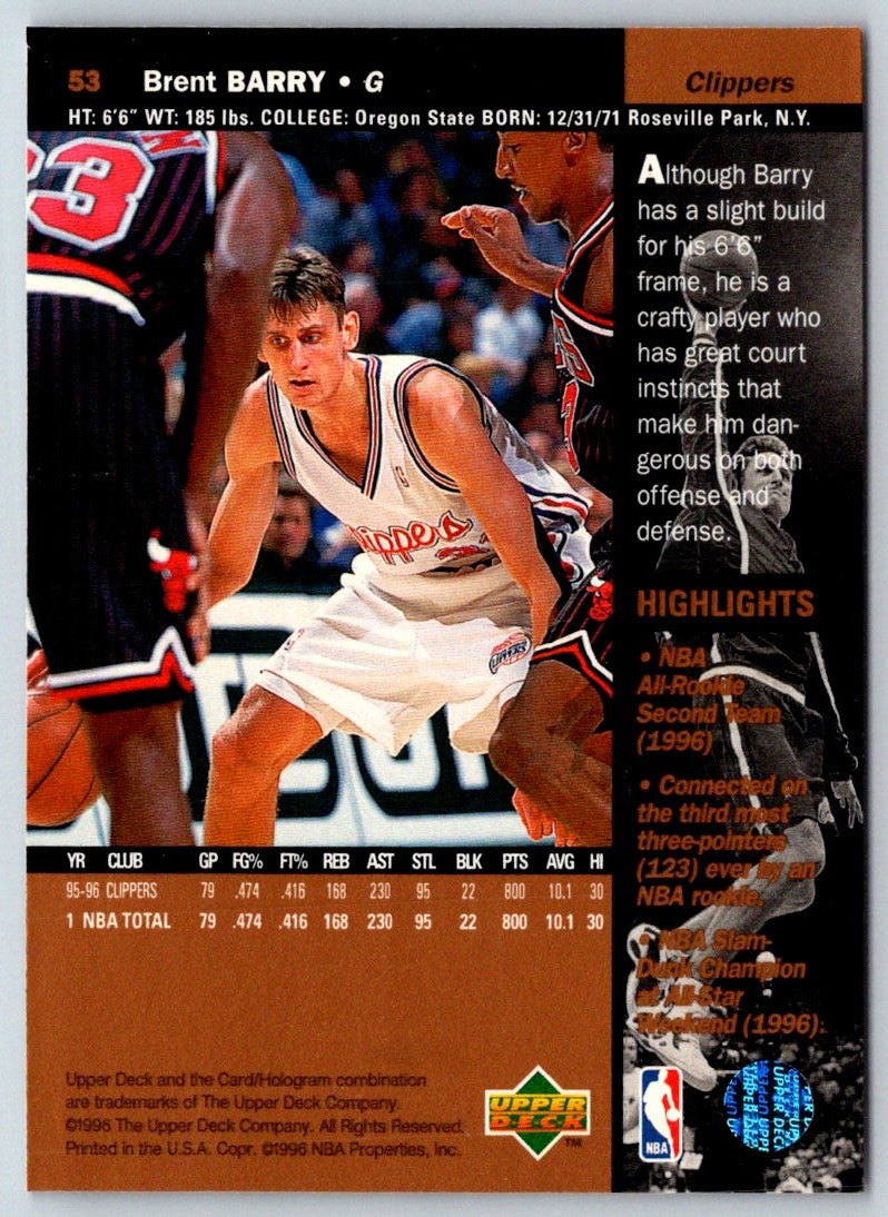 1996 Upper Deck Brent Barry