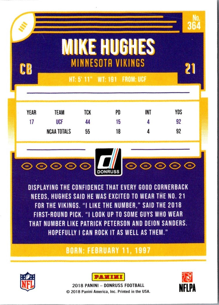 2018 Donruss Mike Hughes
