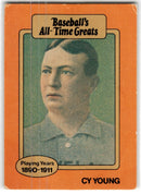 1987 Hygrade All-Time Greats Promos (Yellow Backs) Cy Young