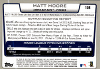 2012 Bowman Chrome Matt Moore #108 Rookie
