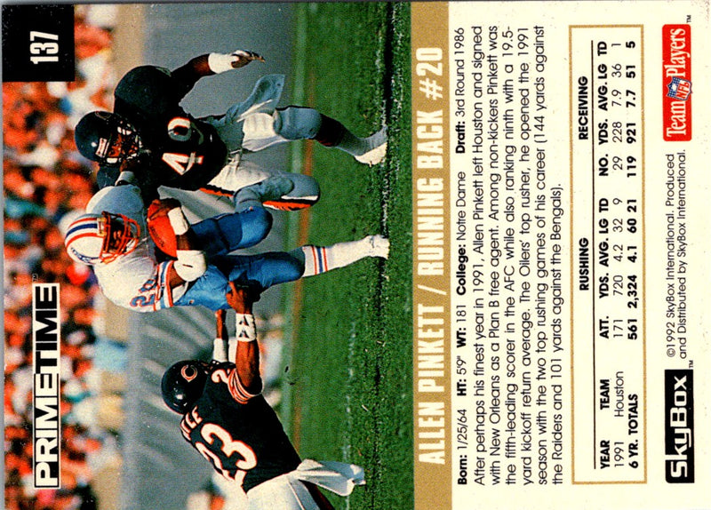 1992 Skybox Impact Allen Pinkett