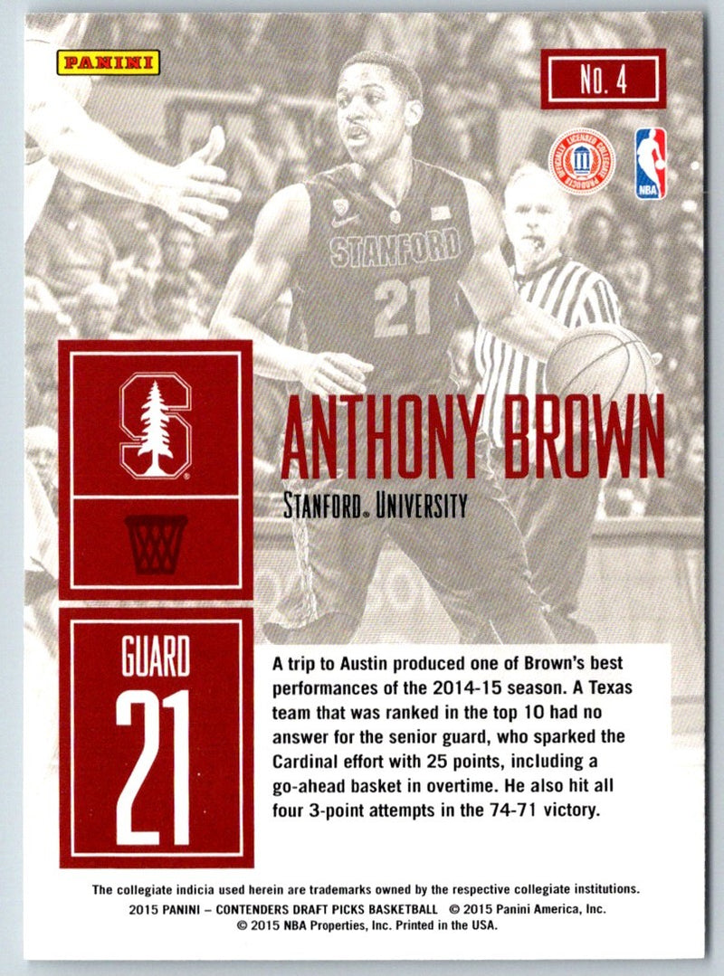 2015 Panini Contenders Draft Picks Game Day Anthony Brown