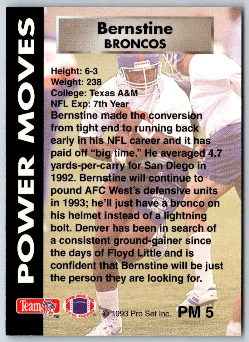 1993 Pro Set Power Moves Gold Rod Bernstine